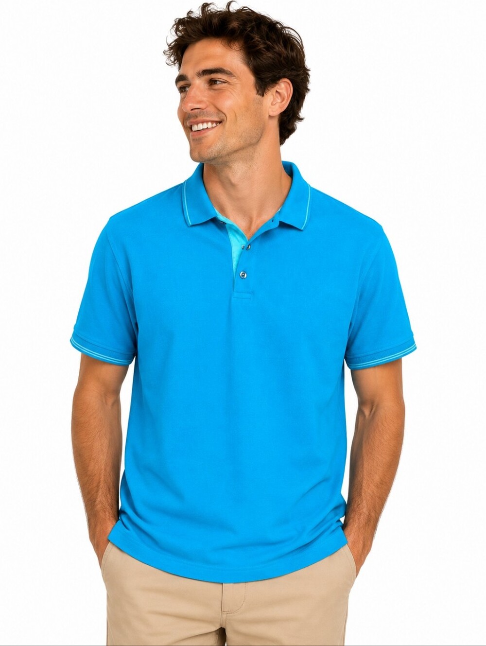 Robert Graham Classic Fit Polo Shirt – Men’s XL – Bright Blue Cotton